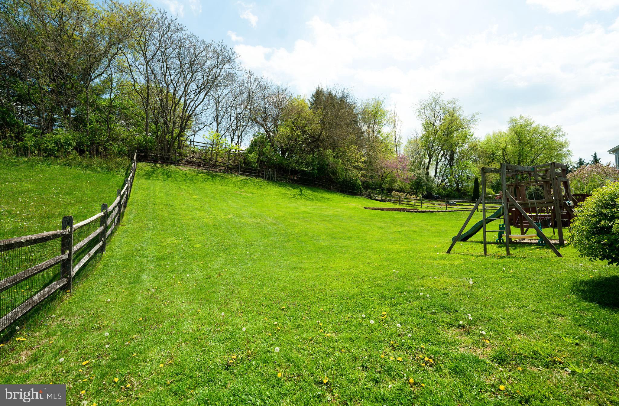 large, private back yard