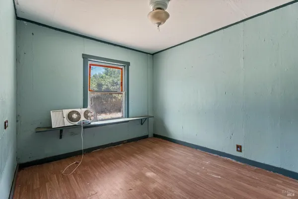 an empty room with a window