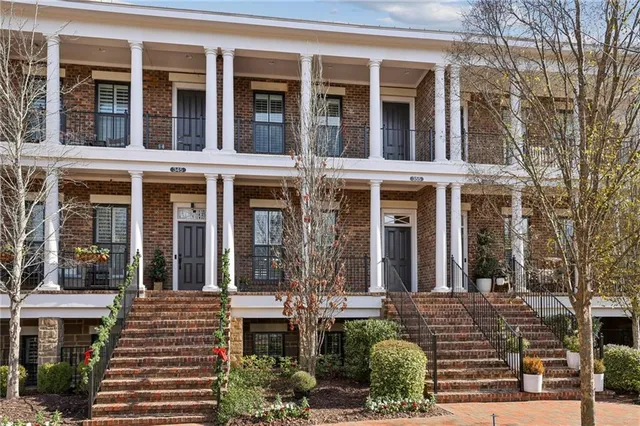 front view of a brick building