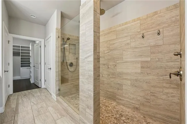 a bathroom with a shower