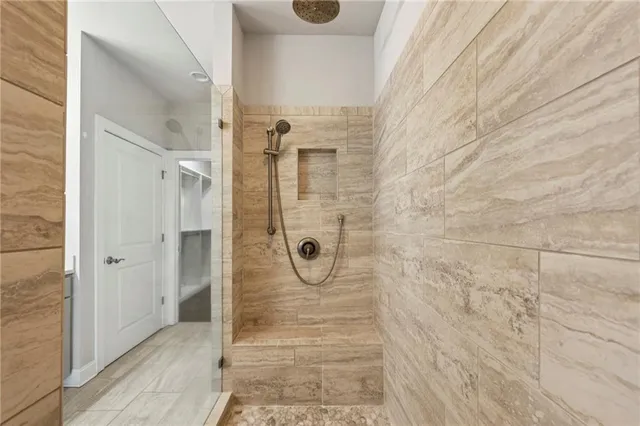 a bathroom with a shower