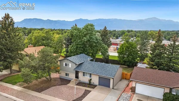 an aerial view of a house