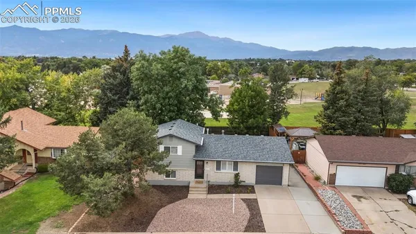 an aerial view of a house