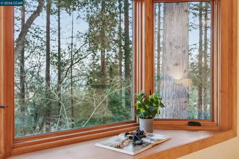 a view of a balcony with plants