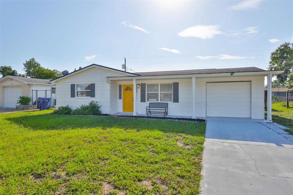 a view of backyard with a garden and plants