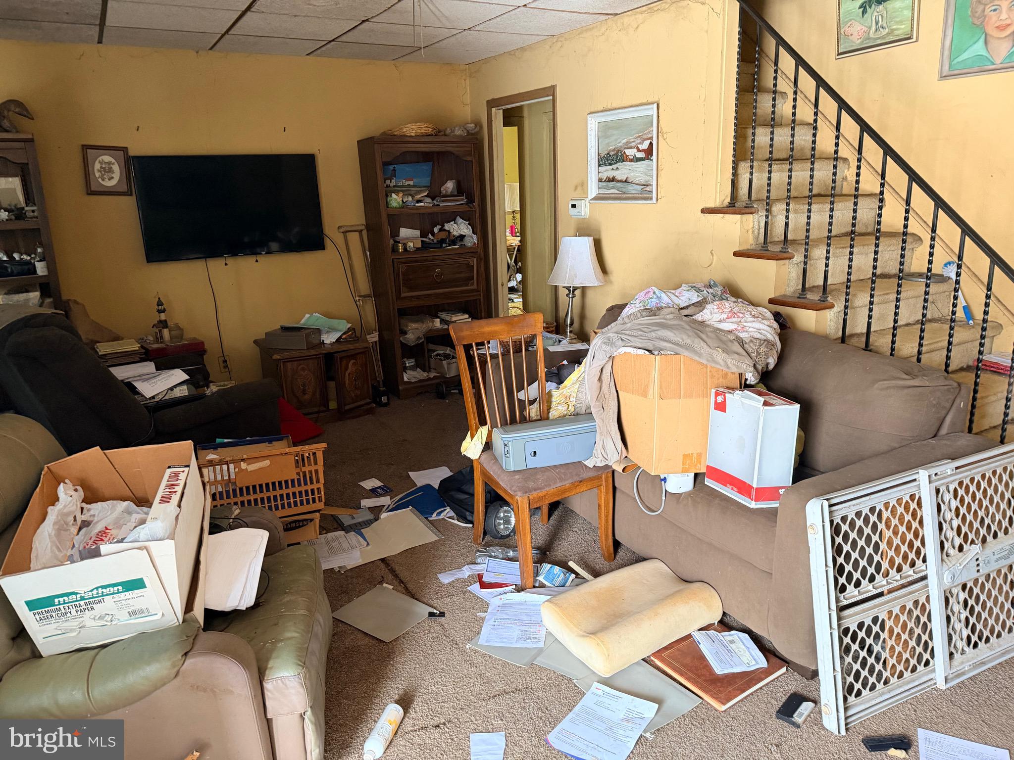 132 Oakdale Road Cherry Hill, NJ 08034 - Photo 4 of 18 a living room with furniture and a flat screen tv