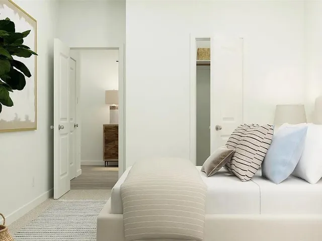 a bathroom with a shower and toilet