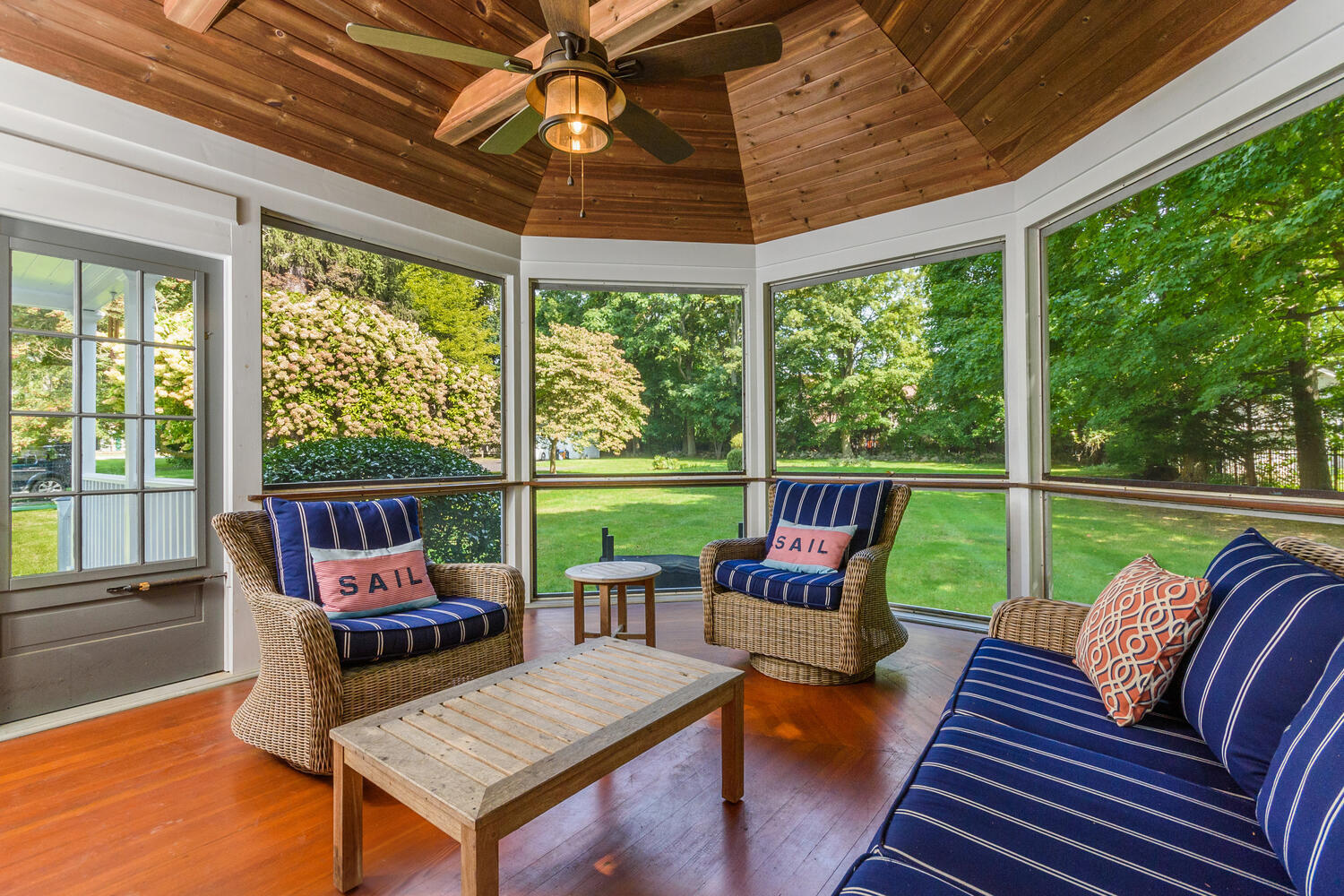 44 Brookside Road Darien, CT 06820 - Photo 11 of 36 a balcony with lots of furniture and garden view