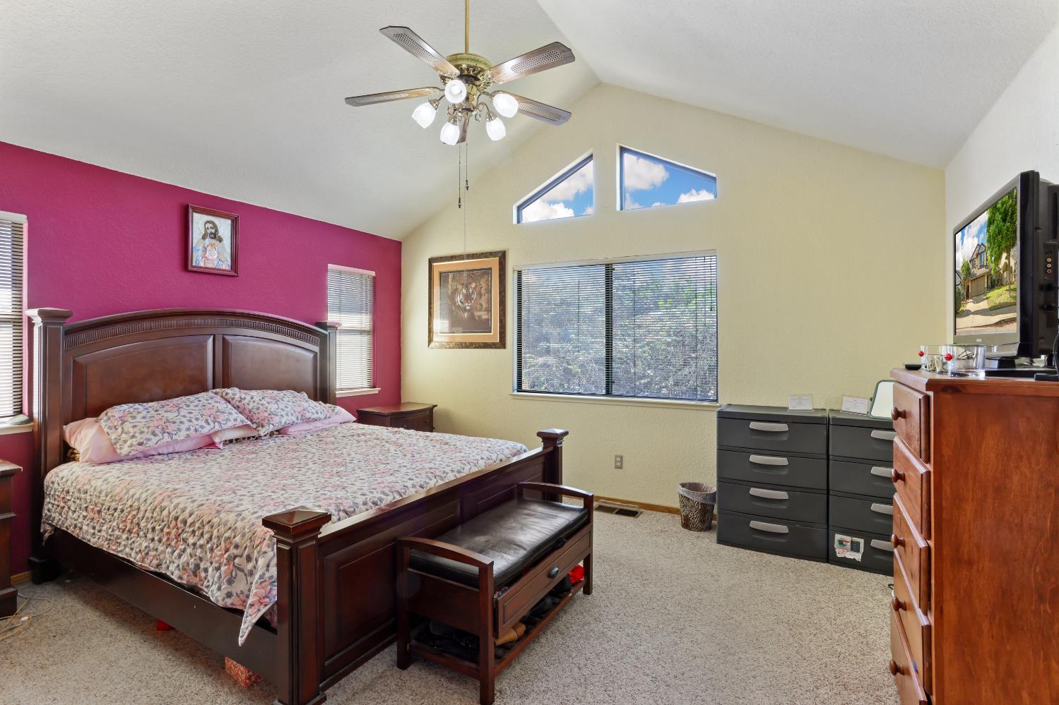 2008 Sheldon Drive Modesto, CA 95350 - Photo 21 of 39 a bedroom with a bed and a flat screen tv