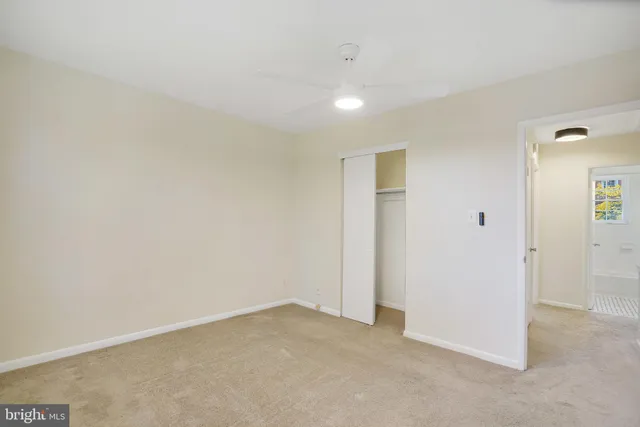 an empty room with an entryway