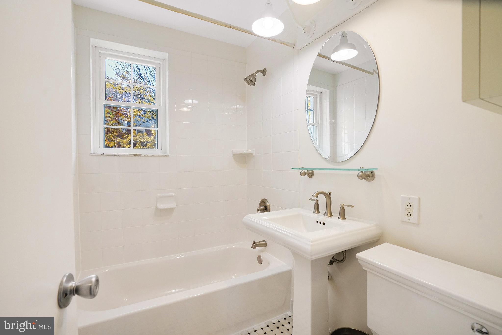 4614 28th Road South, Unit B Arlington, VA 22206 - Photo 25 of 27 a bathroom with a sink mirror and a bathtub
