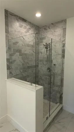 a bathroom with a shower