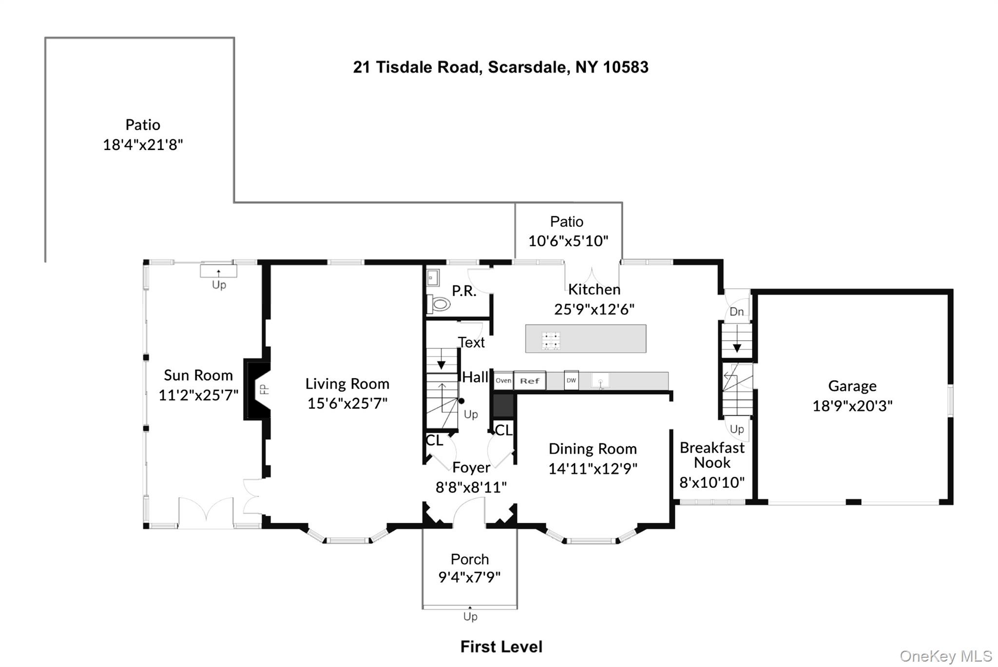 21 Tisdale Road Scarsdale, NY 10583 - Photo 38 of 40 First level floor plan.