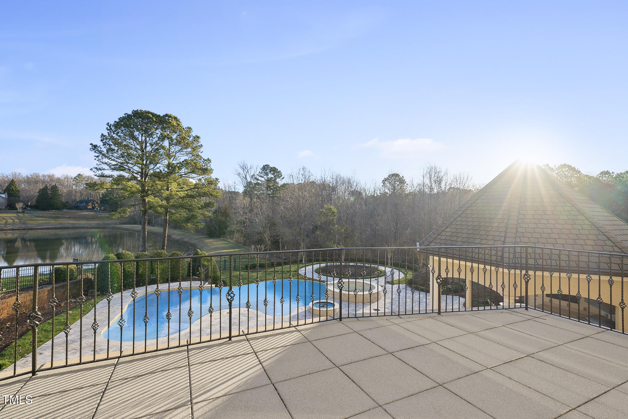 1404 Barony Lake Way Raleigh, NC 27614 - Photo 43 of 52 a view of a balcony with a lake view