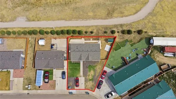 an aerial view of multiple house