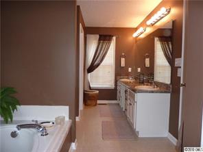 296 East Rebound Road Lancaster, SC 29720 - Photo 8 of 10 a bathroom with a granite countertop sink a mirror and a bathtub