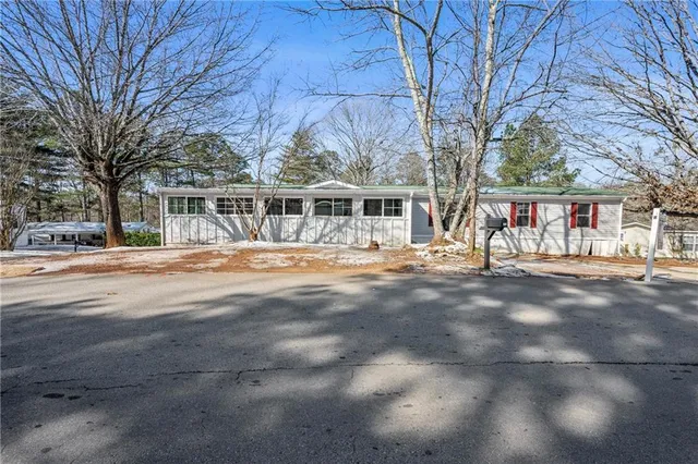 a view of large building with a yard