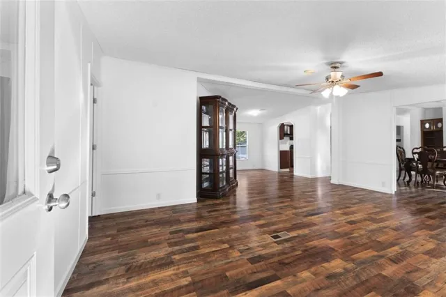 a backyard of a house with lots of green space