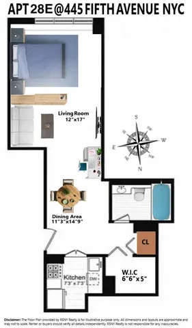 $695,000 | 445 5th Avenue, Unit 28E | Midtown South