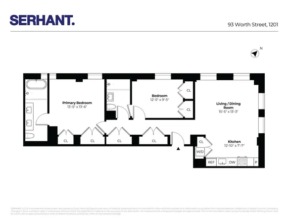 $2,135,000 | 93 Worth Street, Unit 1201 | TriBeCa