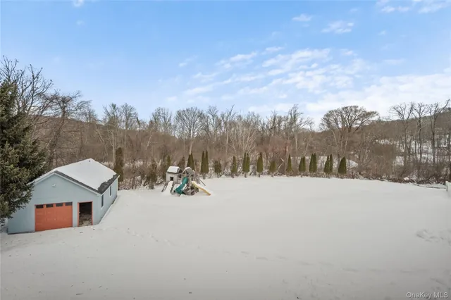 a view of a terrace with a snow