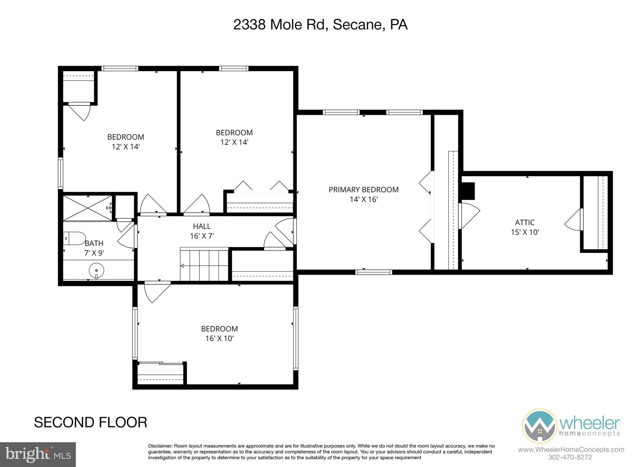 2338 Mole Road Secane, PA 19018 - Photo 34 of 35 Second floor floorplan