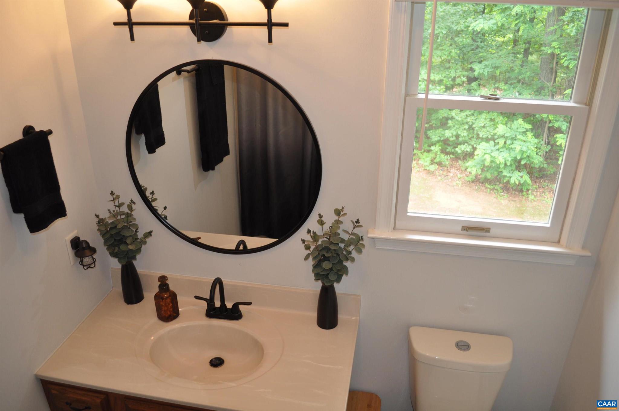 3257 Martin Kings Road Charlottesville, VA 22902 - Photo 28 of 49 a bathroom with a sink and mirror with window