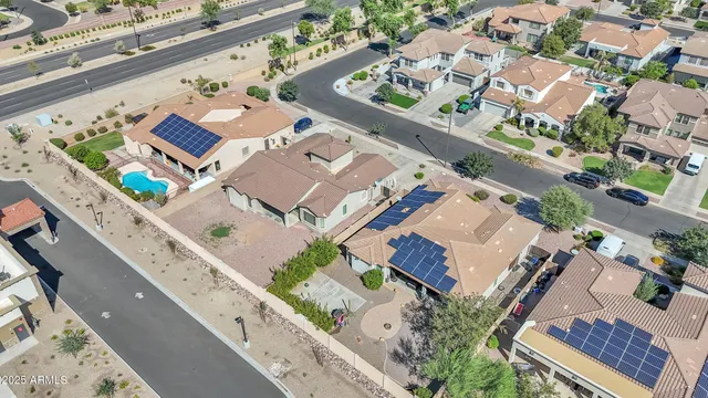 an aerial view of a house