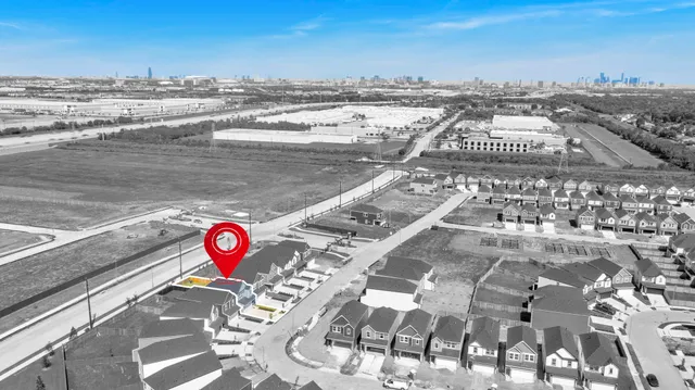 an aerial view of a city