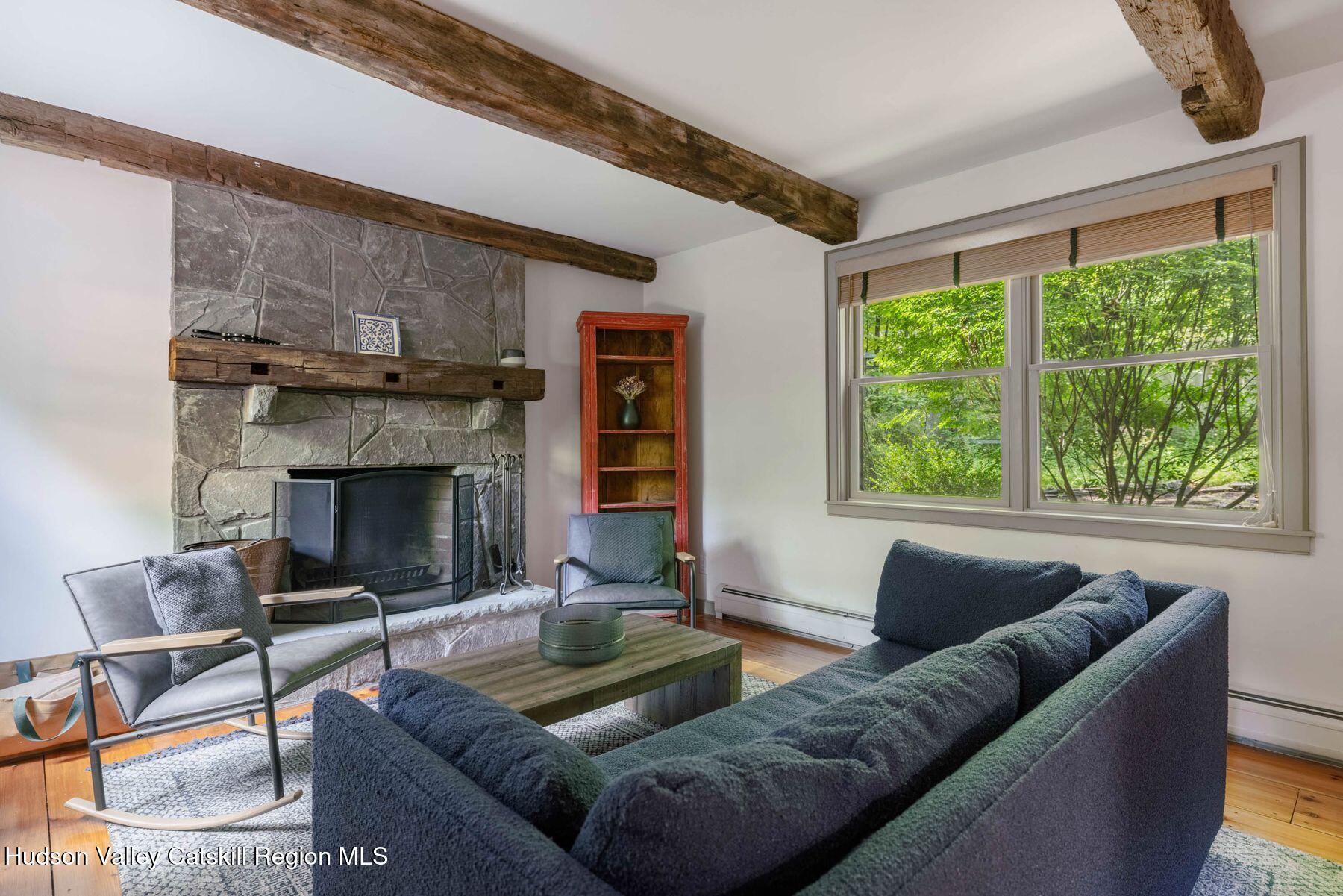 125 Johnson Hill Road Kingston, NY 12401 - Photo 15 of 34 Living Room with Stone Fireplace