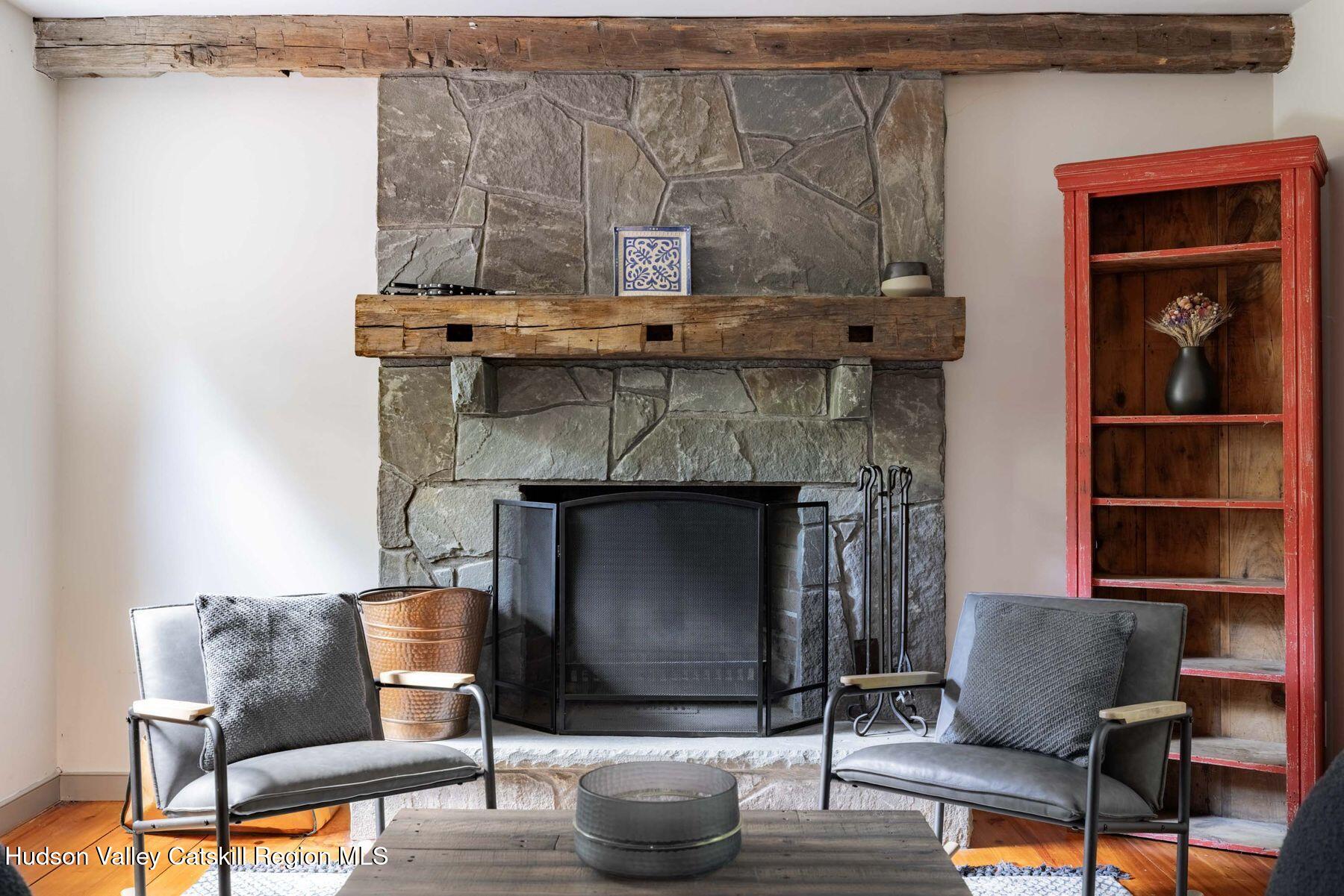 125 Johnson Hill Road Kingston, NY 12401 - Photo 16 of 34 Feature Stone Fireplace Detail