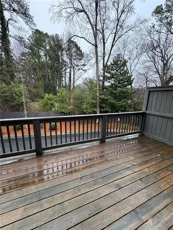 a view of wooden deck