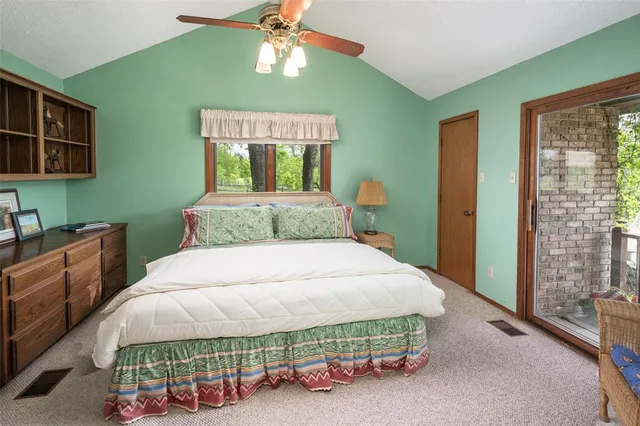 a view of a lake with a city