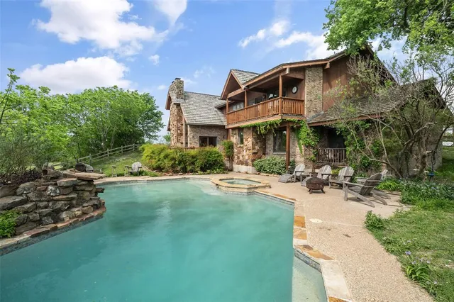 a view of a lake with a city