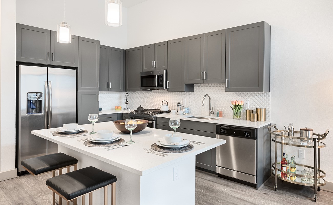 160 Birdsall Street, Unit 1223 Houston, TX 77007 - Photo 1 of 23 Stainless steel appliances and white quartz finishes.