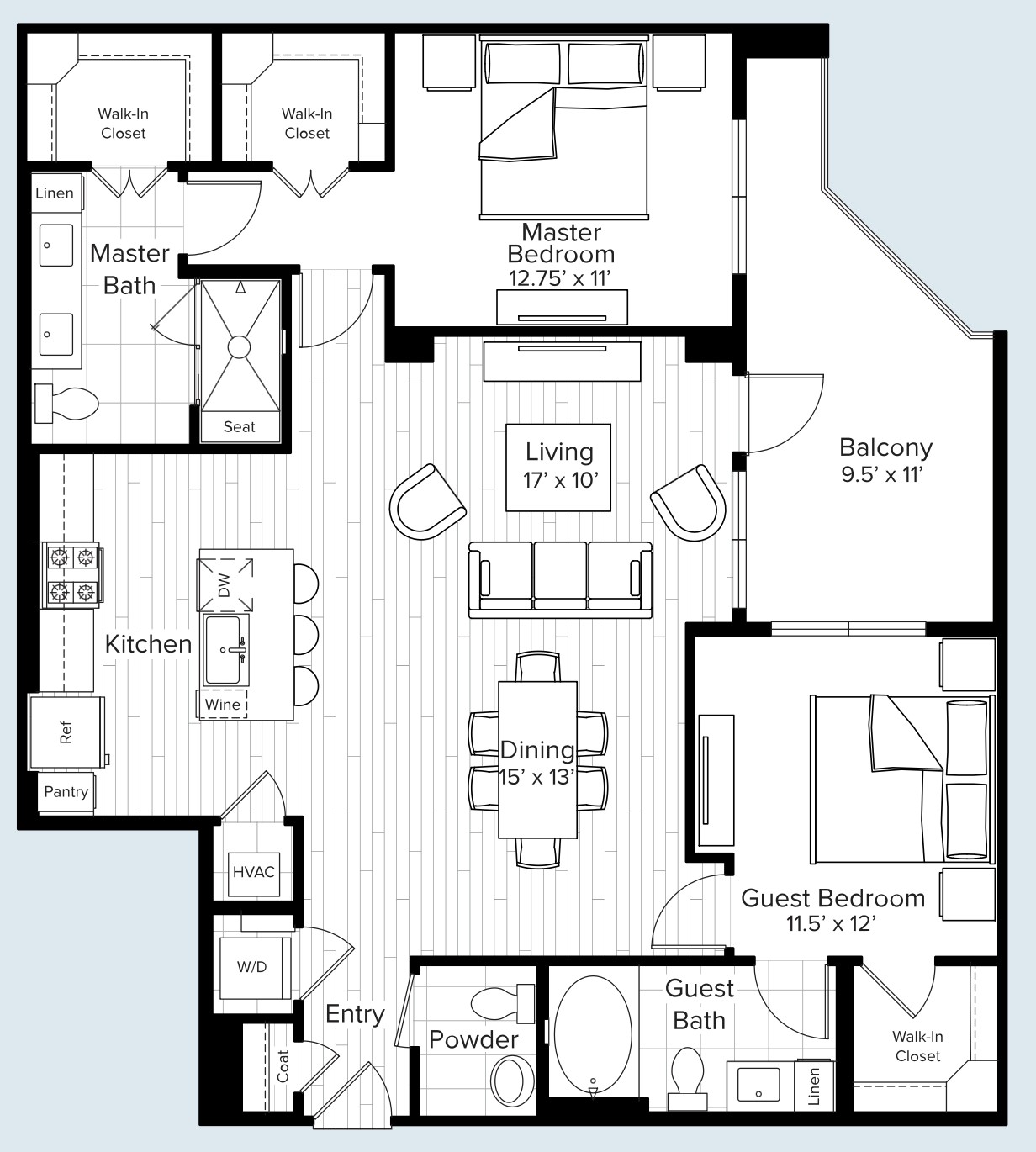 160 Birdsall Street, Unit 1223 Houston, TX 77007 - Photo 23 of 23 Your 1272 sqft floor plan.
