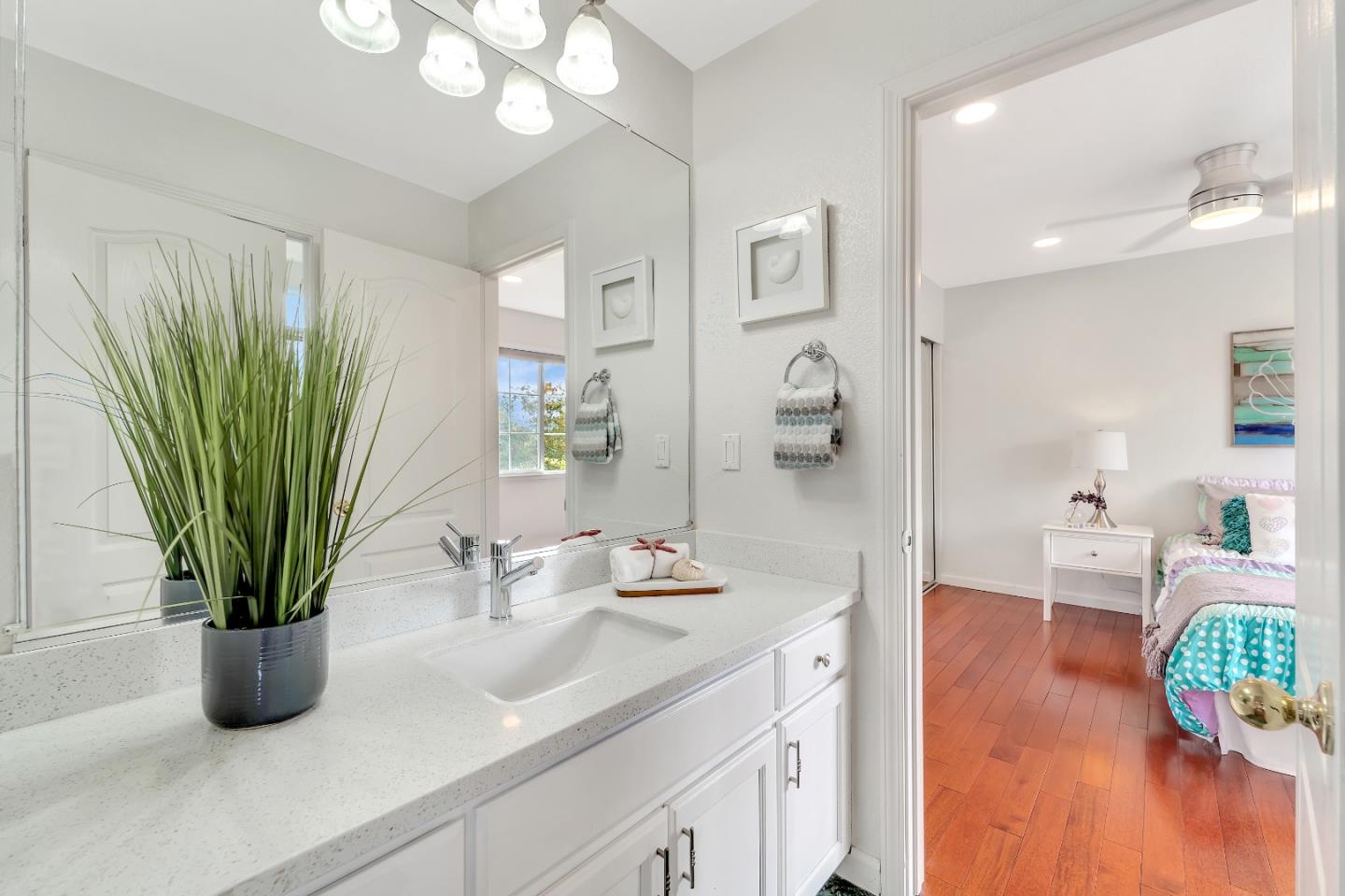 348 Riesling Court Fremont, CA 94539 - Photo 11 of 19 a room with stainless steel appliances a sink a potted plant and a mirror