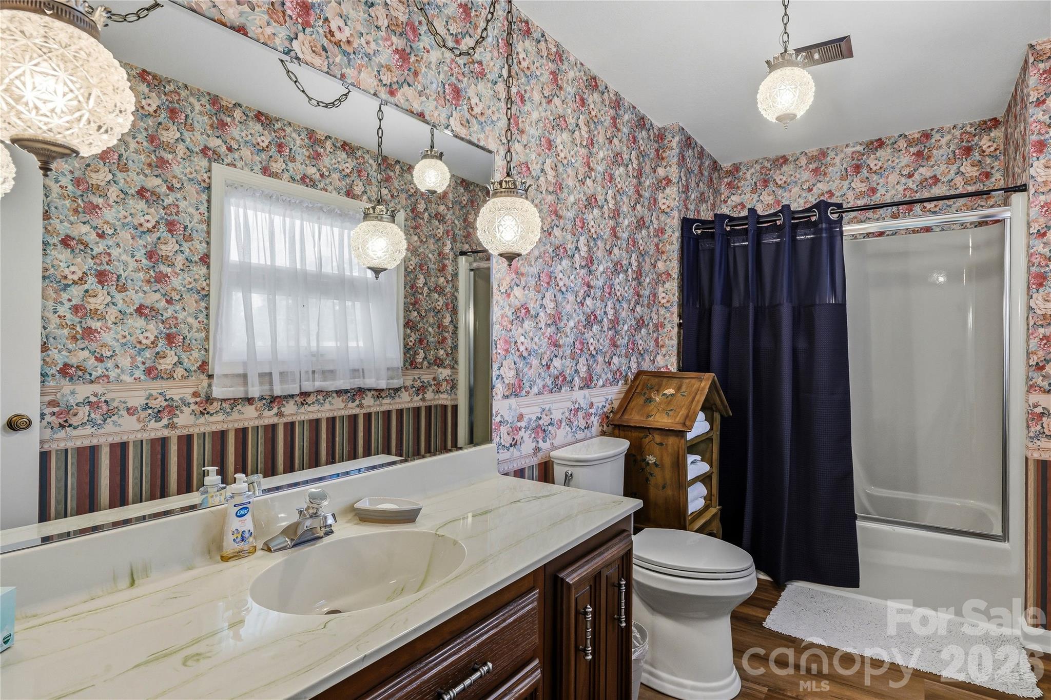 910 Rutledge Annex Hendersonville, NC 28739 - Photo 10 of 45 a bathroom with a sink a toilet a mirror a vanity and window
