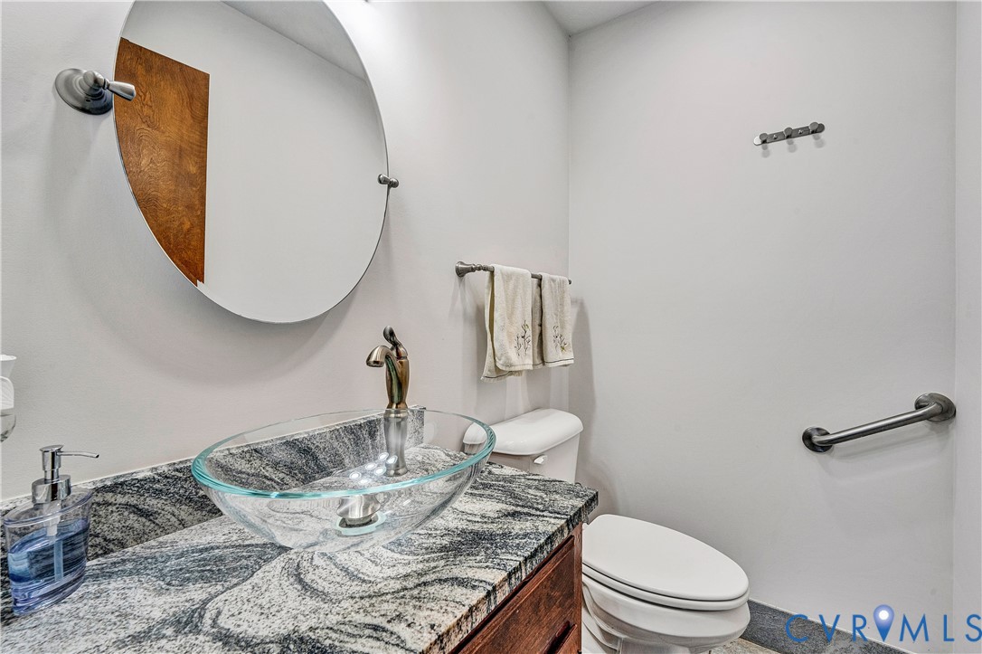 258 Willow Oak Road Appomattox, VA 24522 - Photo 14 of 50 Vanity with stone countertop and vessel sink, roun