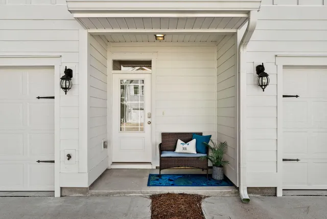 a view of a door and a window
