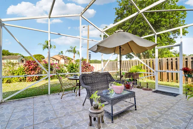 a view of outdoor space with seating