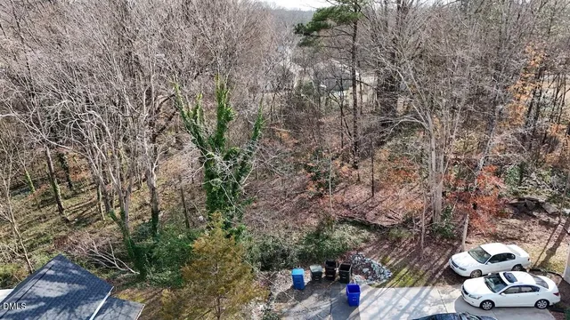 a backyard of a house with lots of green space