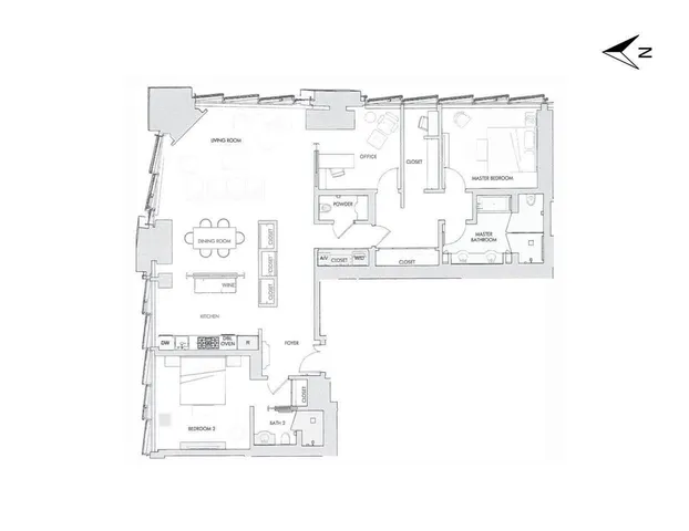 a picture of a bench in a white building