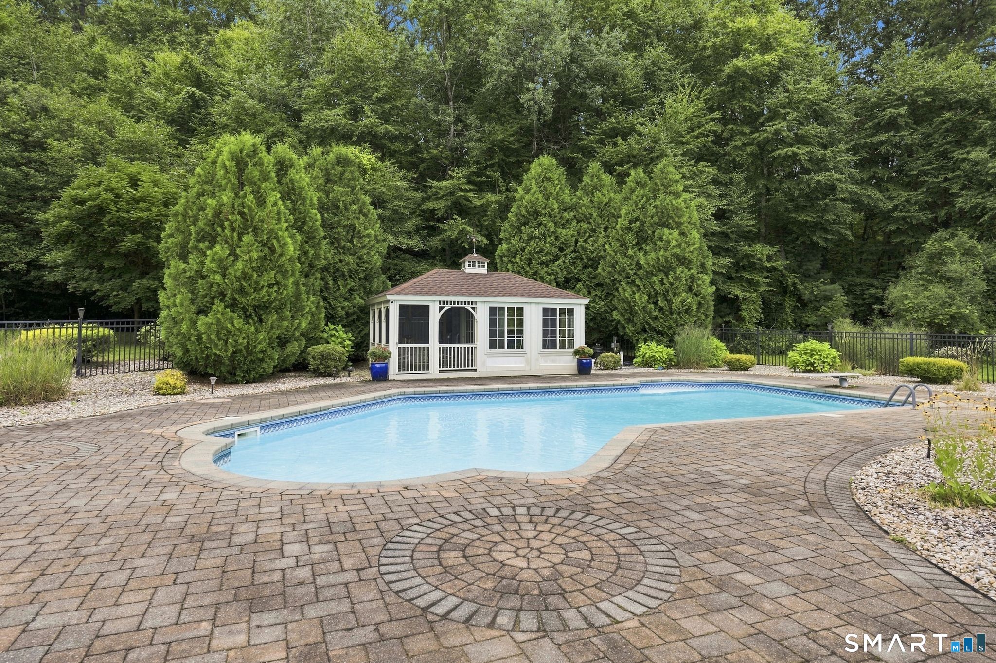 467 Somers Road Ellington, CT 06029 - Photo 22 of 37 Inground pool, paver patio & pool house