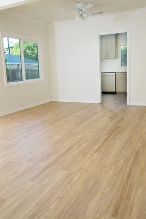 an empty room with a window