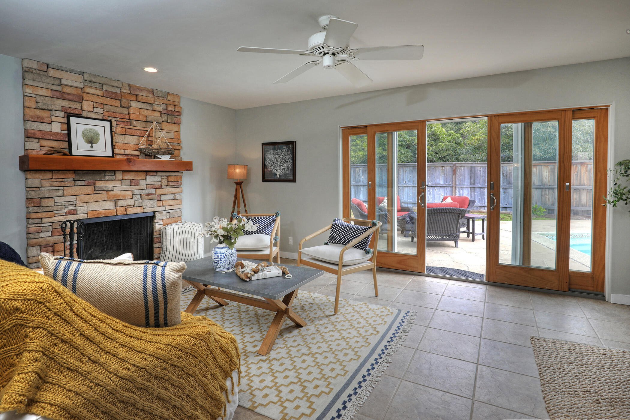 570 Amherst Drive Goleta, CA 93117 - Photo 10 of 31 a living room with furniture and a fireplace