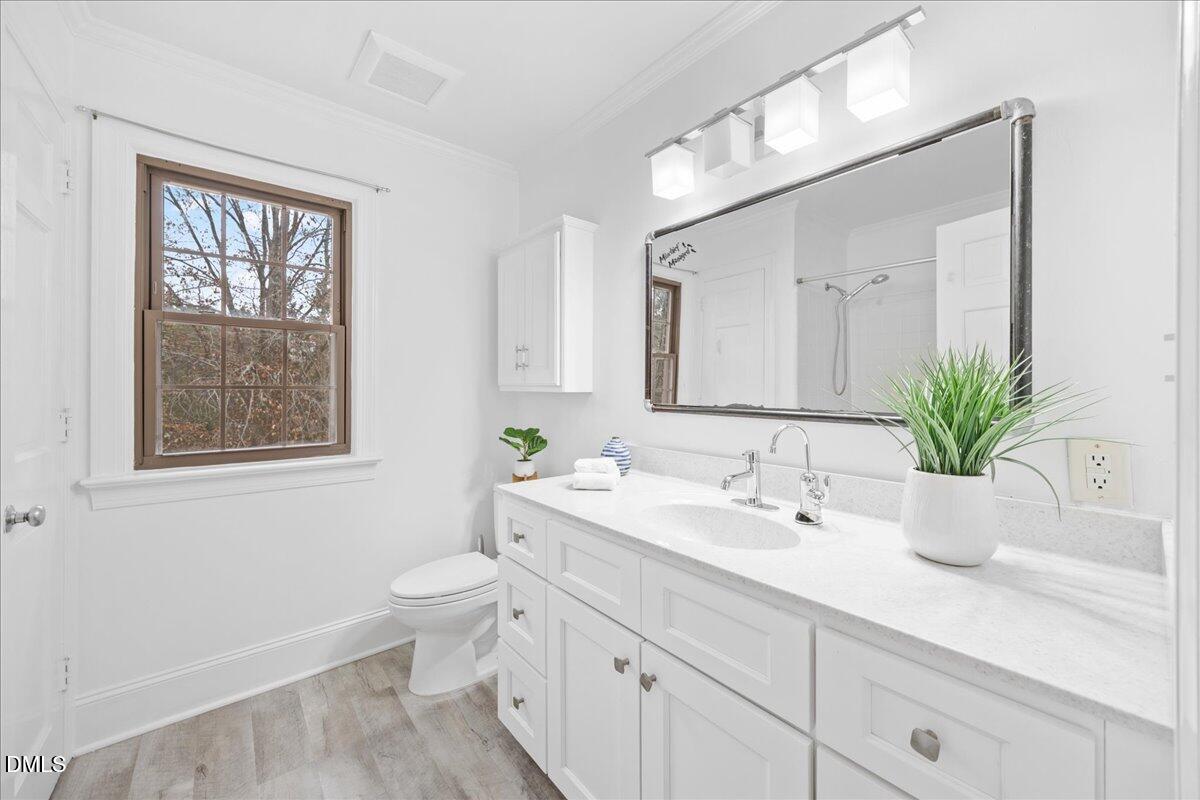 1603 Green Pine Court Raleigh, NC 27614 - Photo 45 of 70 a bathroom with a sink a toilet and a mirror