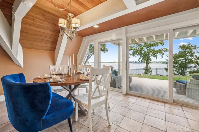 a room with furniture and white walls