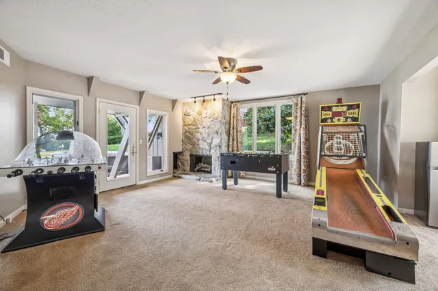 a view of balcony with furniture and wooden floor