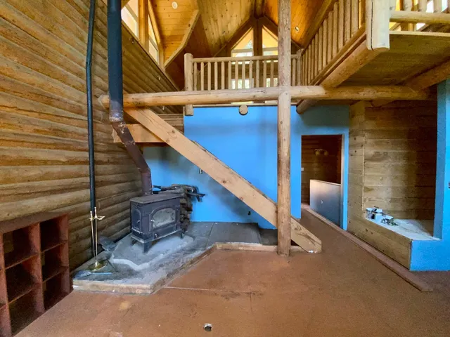 a backyard of a house with lots of green space